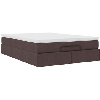 vidaXL Vidaxl - Estructura Cama Otomana Colch&oacute;n Tela Marr&oacute;n Oscuro 140x190cm