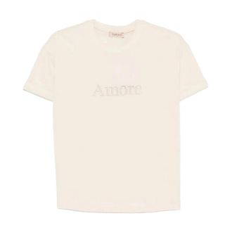 Twinset Jersey T-Shirt With Embroidery - female - Twinset - T-Shirts - Beige - XS - Tops