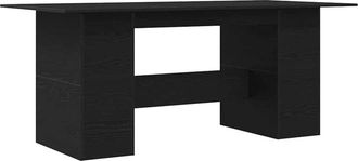 vidaXL Vidaxl - Dining Table Black Oak 180x90x76 cm Engineered Wood