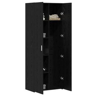 Berkfield Home Highboard Black Oak 70x42.5x185 cm Engineered Wood