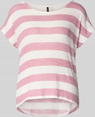 Vero Moda Boxy Fit T-Shirt aus Viskose-Mix Modell WIDE STRIPE in Rosa, Gr&ouml;&szlig;e XL