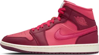 Nike Jordan Womens Air Jordan 1 Mid SE Shoes in Red | IB7018-600