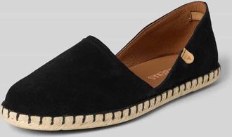 Verbenas Espadrilles aus Leder mit Label-Patch Modell CARMEN in Black, Gr&ouml;&szlig;e 37