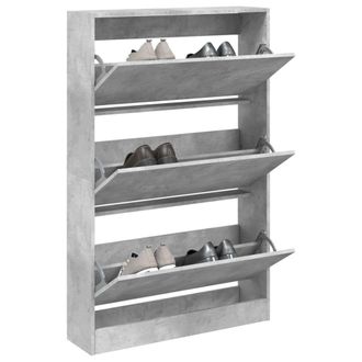 Berkfield Home Shoe Cabinet Concrete Grey 80x21x125.5 cm Engineered Wood