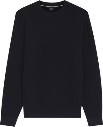 HUGO BOSS Ronde hals gebreid - Heren - Ronde hals truien - Blauw - L - Truien & Vesten