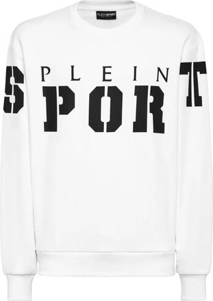 Plein Sport Crewneck Sweatshirt - Heren - Sportshirts - Wit - XL - Katoen - Fitness