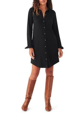Faherty Legend Sweater Shirtdress in Heathered Black Twill at Nordstrom Rack, Size Xx-Small