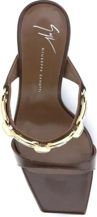 Giuseppe Zanotti Womens Leather Mules Hot Brown Calf Sandal