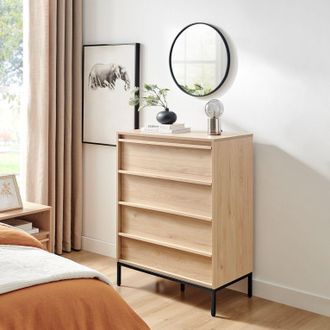 Furniturebox Svit Wooden Chest of 4 Drawers in Light Oak
