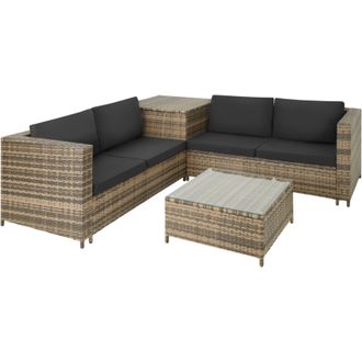 TecTake Garden Furniture Set Siena in Natural | Size: 4 Person