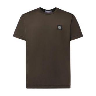 Stone Island Camiseta de cuello redondo - Tops - Hombre - Marr&oacute;n - M