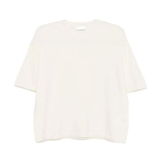 Soft Goat Top de Manga Corta de Corte Holgado - Knitwear - Mujer - Blanco - XS