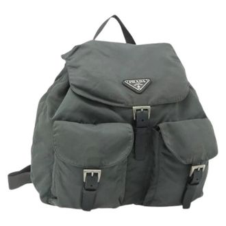 Prada Pre-owned Backpacks, female, Gray, Size: ONE SIZE Pre-owned Vintage Nylon Backpack