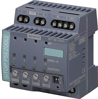 SIEMENS M&oacute;dulo De Selectividad Sitop Pse200u, Dc 24 V/4 X 3... 10 A Con Se&ntilde;alizaci&oacute;n De Canal Individual, 6ep19612ba41
