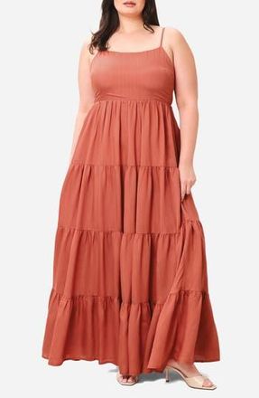 Flying Tomato Sleeveless Maxi Dress in Bronze at Nordstrom Rack, Size 2X