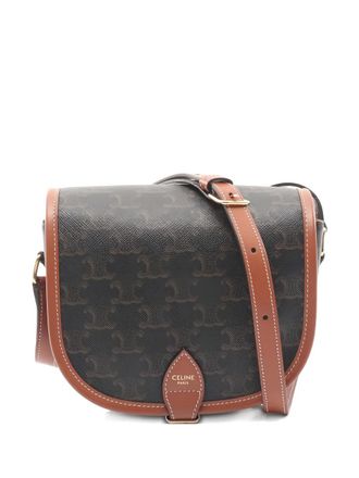 Celine medium Folco cross-body bag - women - PVC/Calf Leather - One Size - Brown