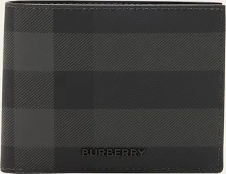 Burberry Mens Charcoal Check Bifold Wallet