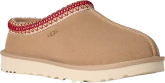 UGG Womens Mule Tasman Ii Sand-Dark Cherry Upper: Leather Slippers Sand/dark Flat Shoes