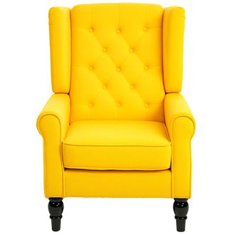 HOMCOM Homcom Poltrona Elegante In Stile Francese Con Braccioli, Giallo