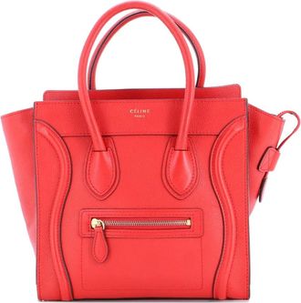 Celine Luggage Bag Grainy Leather Micro tote bag - Rood