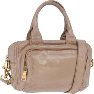 Prada Pre-owned Handbags, female, Beige, Size: ONE SIZE Pre-owned Leather Handbag