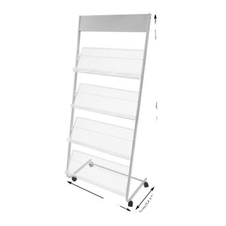 OEM Revistero De 4 Niveles, Construcci&oacute;n Met&aacute;lica Resistente, Color Plata