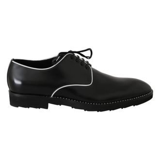 Dolce & Gabbana Elegant Black Leather Derby Shoes