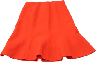 Oscar De La Renta Oscar De La Renta Panel Midi Skirt in Red Wool