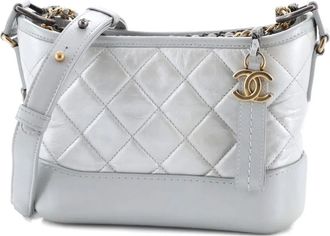 Chanel Gabrielle Quilted Aged Calfskin Small hobo bag - women - Calf Leather - One Size - Grey
