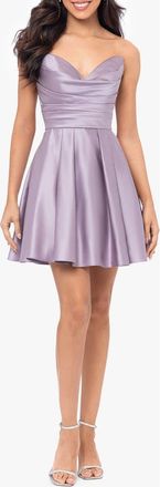 Blondie Nites Strapless Satin Minidress in Mauve at Nordstrom, Size 3
