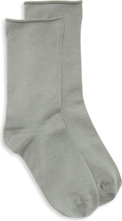 Nordstrom Everyday Rolltop Crew Socks in Green Chaparral at Nordstrom, Size 9
