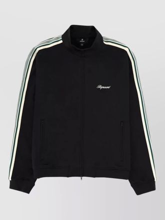 Represent logo sweatshirt high collar striped sleeves ribbed