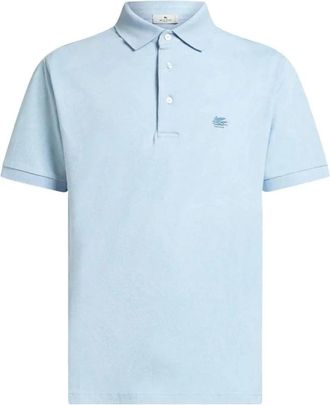 Etro Paisley Jacquard Polo Shirt - Heren - Polos - Blauw - S - Katoen - Tops