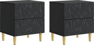 vidaXL Mesita De Noche 2 Uds. Negro 43 X 34,5 X 48 Cm Vidaxl