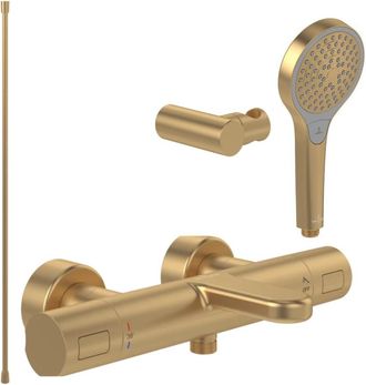 Villeroy & Boch Villeroy&boch - Pack Mezclador Termost&aacute;tico De Ba&ntilde;era Villeroy Et Boch Universal Grifer&iacute;a Redondo Oro Cepillado Con Set