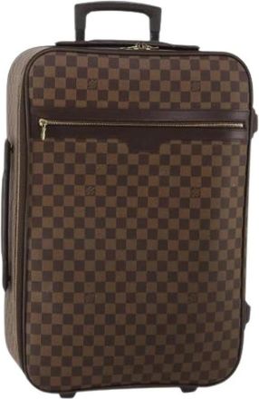 Louis Vuitton Pre-owned Damier Ebene Koffer - Dames - Vintage Weekendtas - Bruin - ONE Size - Vintage
