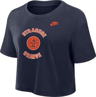 Nike Syracuse Orange Nike Womens Dri-FIT Cropped T-Shirt in Blue | W11840P404SYRC-NVY