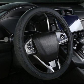 OEM Ideal Para La Coche Protecci&oacute;n Volante, Funda Antideslizante Volante, Funda Cuero Volante, Funda Universal 38 Cm Volante, Unisex (negro)