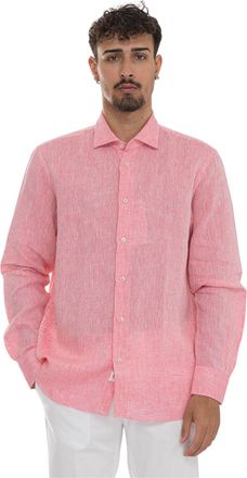 Vincenzo De Lauziers Camicia in lino Corallo Vincenzo De Lauziers Uomo