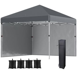 Matteo 3x3m Pop Up Gazebo - UPF 30+ with Sidewalls & Wheeled Bag - Dark Grey