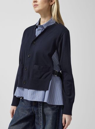 sacai Womens Layered cardigan shirt