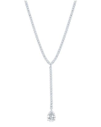 Suzy Levian Suzy Levian Gala Collection Silver Cz Lariat Necklace