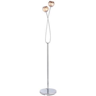 Endon Lighting Aerith - 2 Light Floor Lamp Chrome, Smokey Mirror Tinted Glass, G9