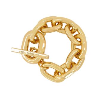 Paco Rabanne Accessoires, Dames, Geel, ONE Size, Oversized Chunky Schakelarmband - Goud