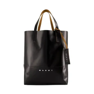 Marni Shopping Bags, male, Black, ONE SIZE, Black Synthetic Tote Bag - Urban Style