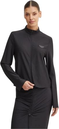 Sportalm Trui met rits van ribbelbrei - Dames - Vesten met rits - Zwart - XS - Polyester - Hoodies & sweatvesten
