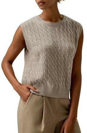 LilySilk Sleeveless Cashmere Vest in Camel at Nordstrom, Size X-Large