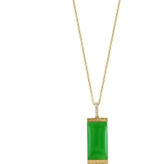 Effy Diamond & Jade Pendant Necklace in Green at Nordstrom Rack, Size 18