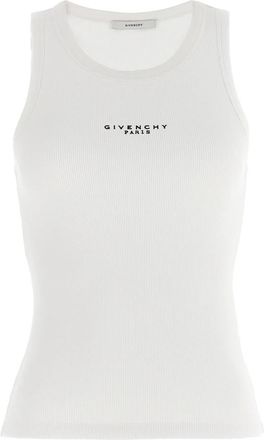 Givenchy Geribbelde Katoenen Tanktop - Dames - Tops zonder mouwen - Wit - XS - Katoen - Tops