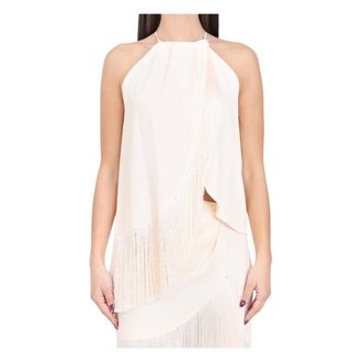 Simona Corsellini Elegante Top sin Mangas de Mezcla de Seda - Tops - Mujer - Beige - S